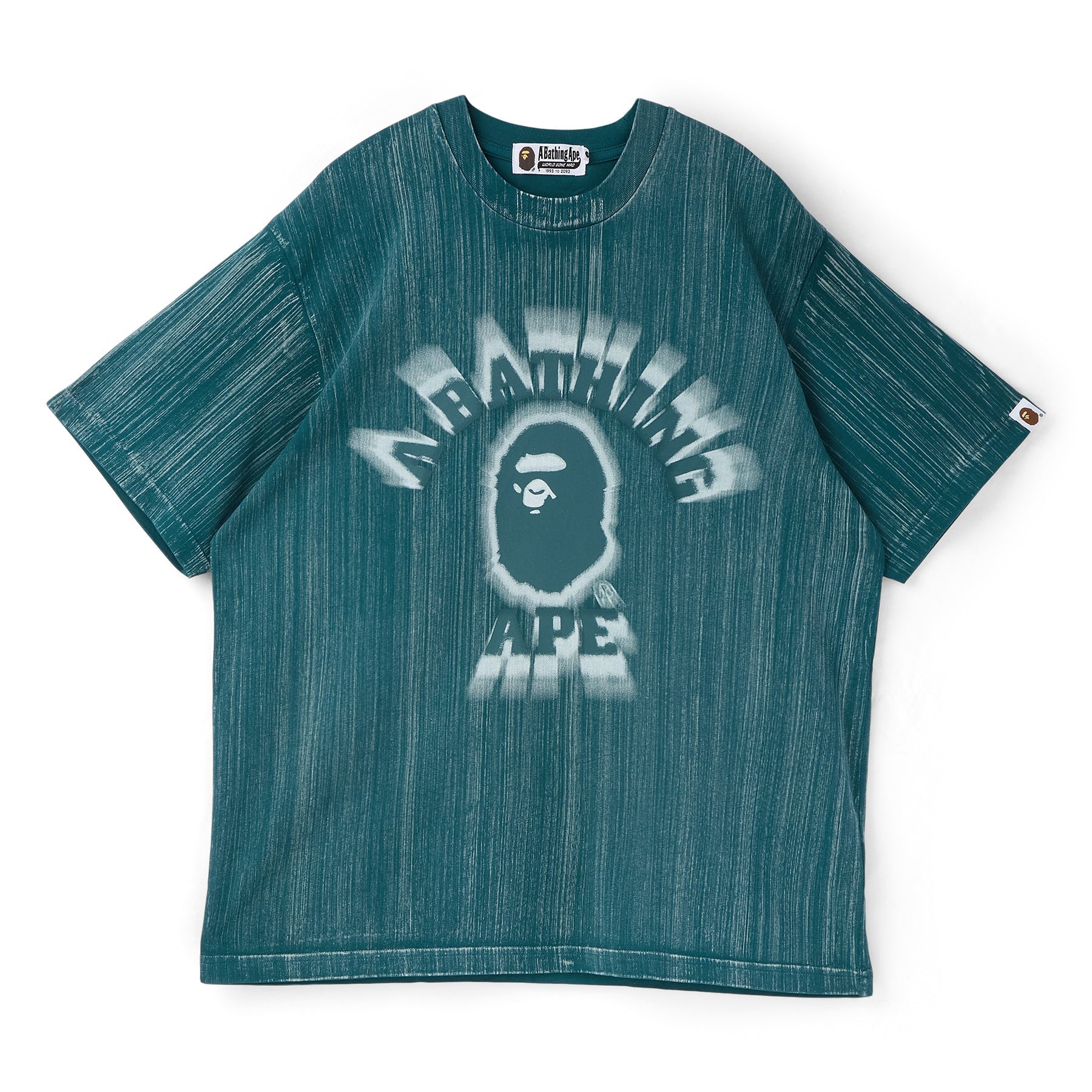 A Bathing Ape Brush College Relaxed Fit Tee M (Green) T-shirt Top