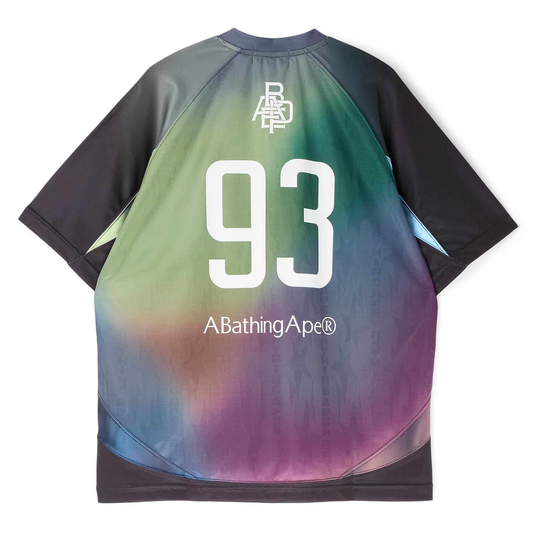 A Bathing Ape Tie Dye Sta Stripe Pattern Relaxed Fit Football Jersey Tee M (Black) T-shirt Top
