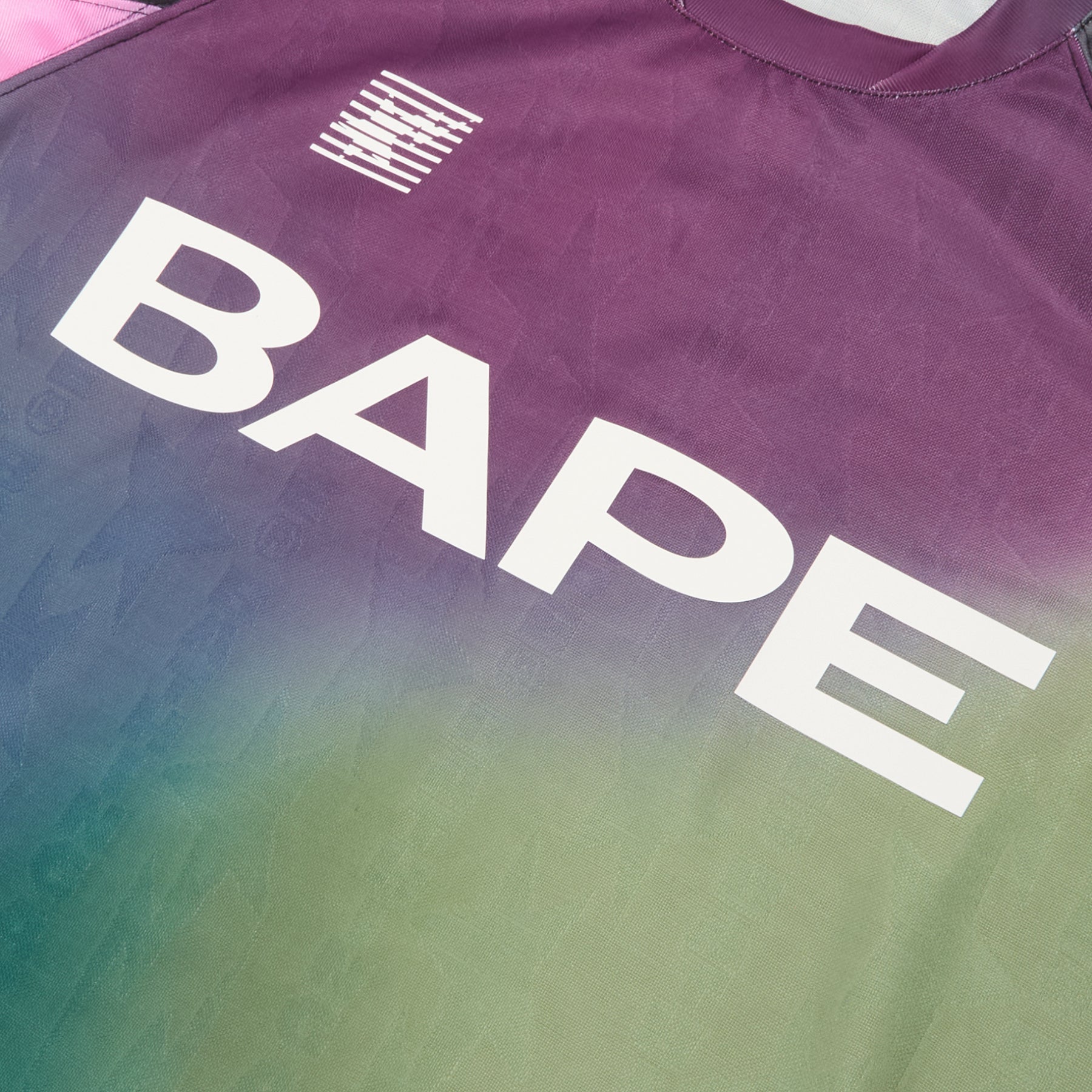 A Bathing Ape Tie Dye Sta Stripe Pattern Relaxed Fit Football Jersey Tee M (Black) T-shirt Top