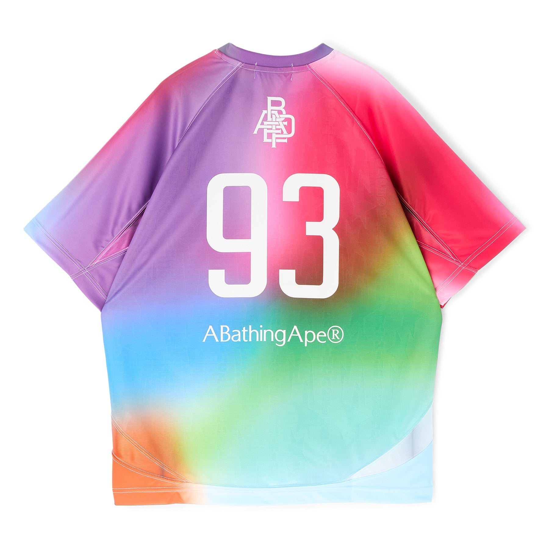 A Bathing Ape Tie Dye Sta Stripe Pattern Relaxed Fit Football Jersey Tee M (Multi) T-shirt Top