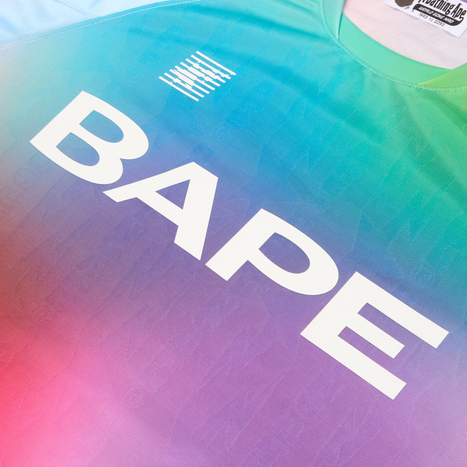 A Bathing Ape Tie Dye Sta Stripe Pattern Relaxed Fit Football Jersey Tee M (Multi) T-shirt Top