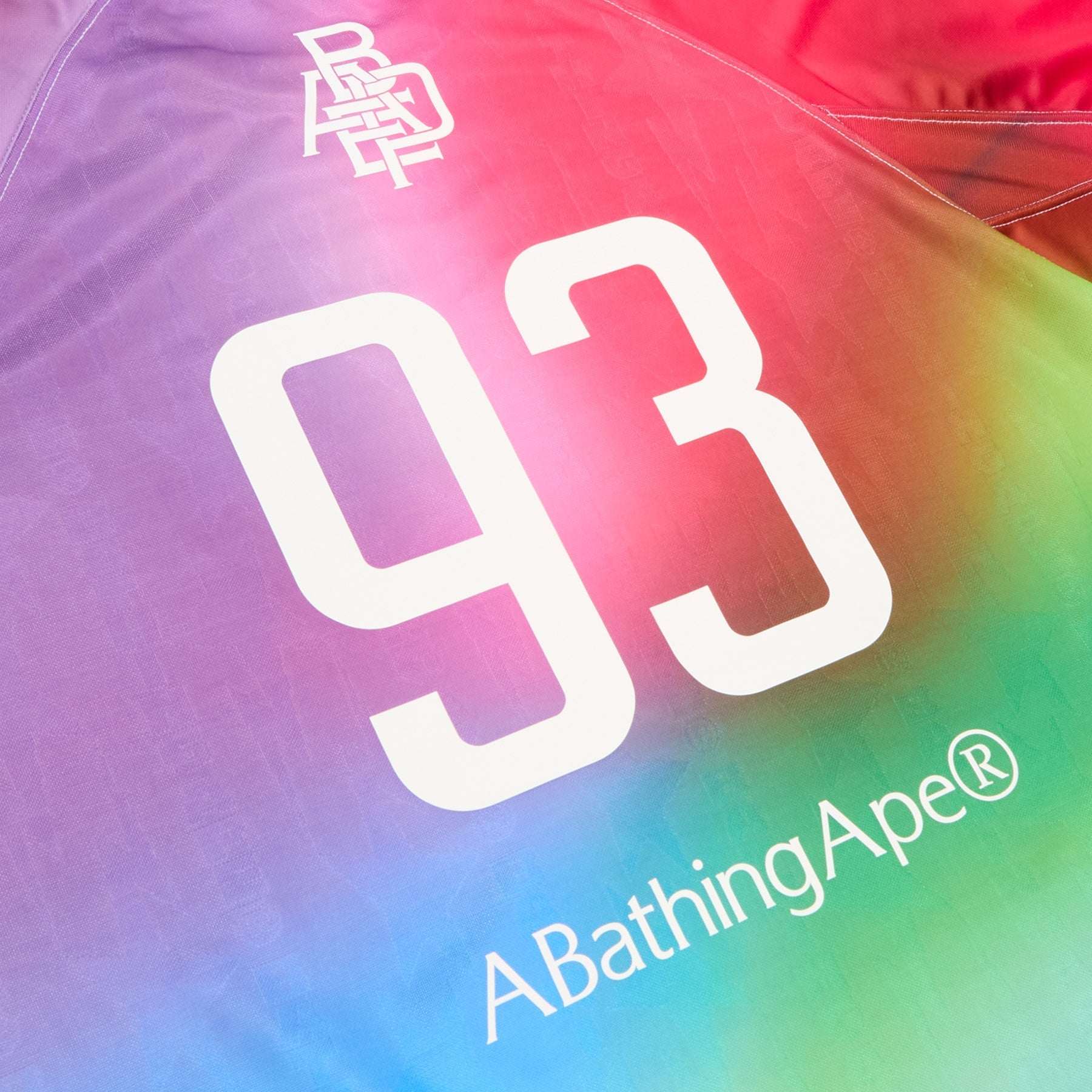 A Bathing Ape Tie Dye Sta Stripe Pattern Relaxed Fit Football Jersey Tee M (Multi) T-shirt Top