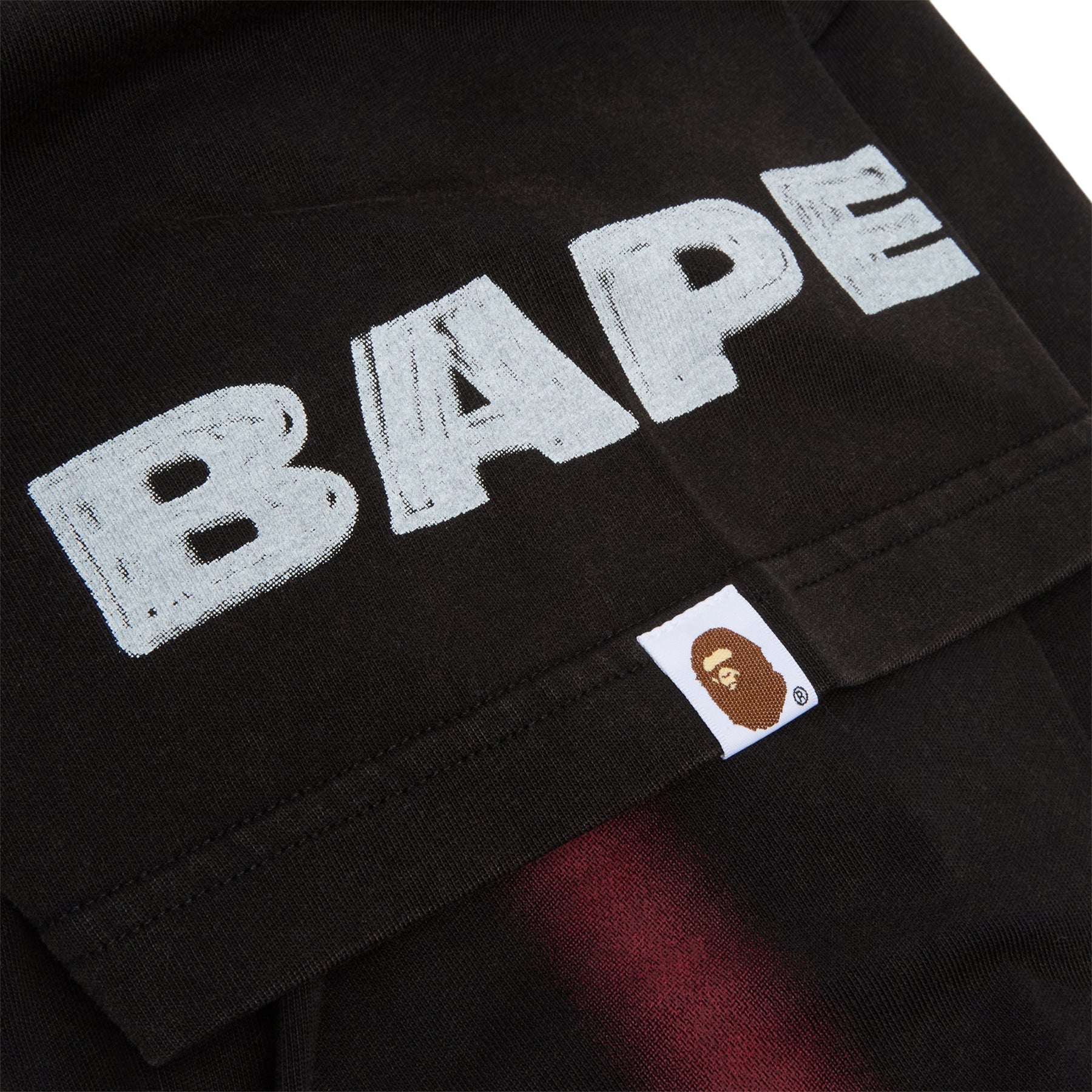 A Bathing Ape Heavy Wash Hand Draw Football Multi Logo Relaxed Fit Tee M (Black) T-shirt Top