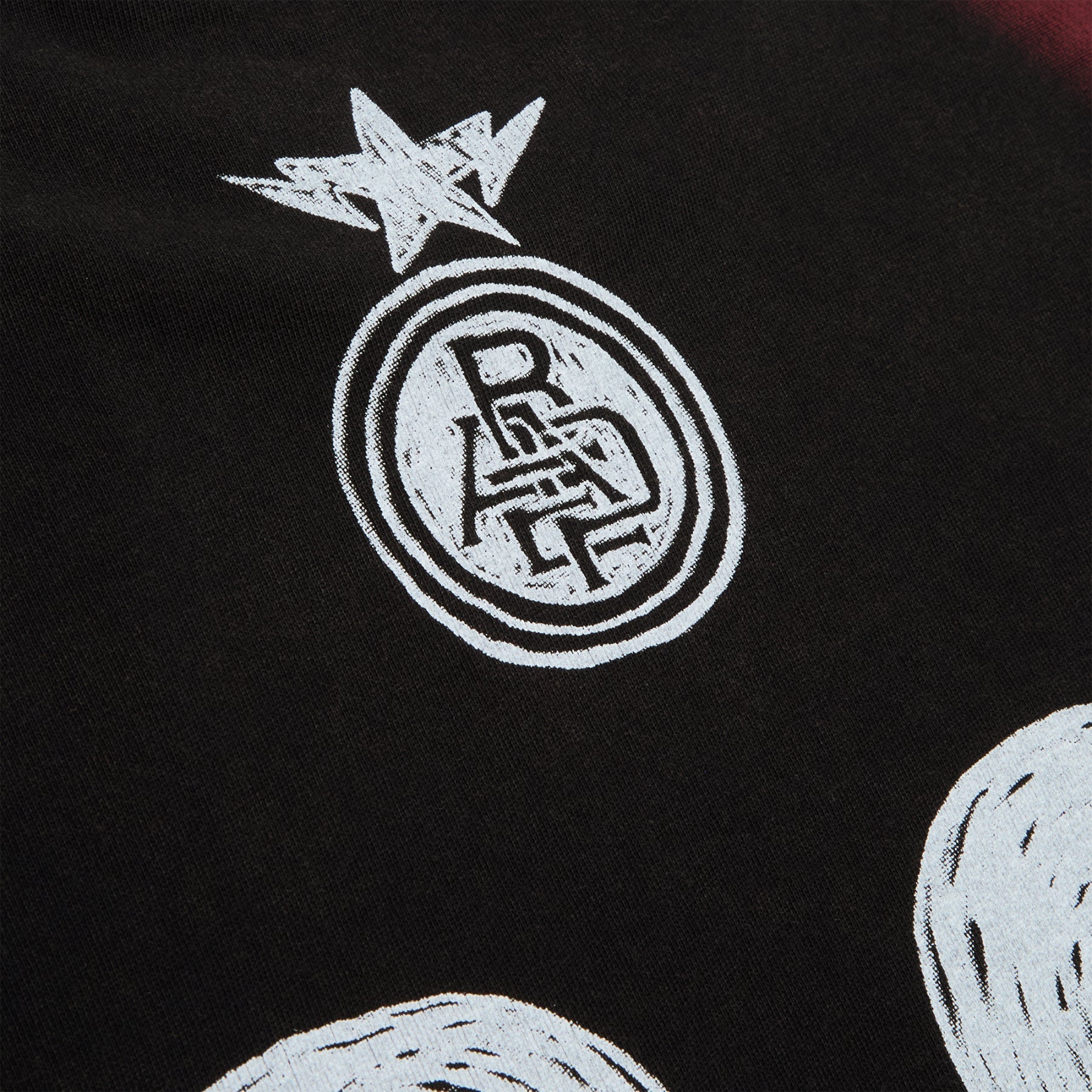 A Bathing Ape Heavy Wash Hand Draw Football Multi Logo Relaxed Fit Tee M (Black) T-shirt Top