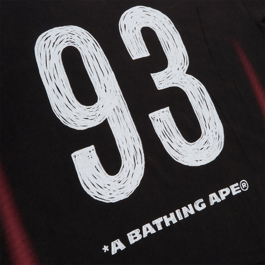 A Bathing Ape Heavy Wash Hand Draw Football Multi Logo Relaxed Fit Tee M (Black) T-shirt Top