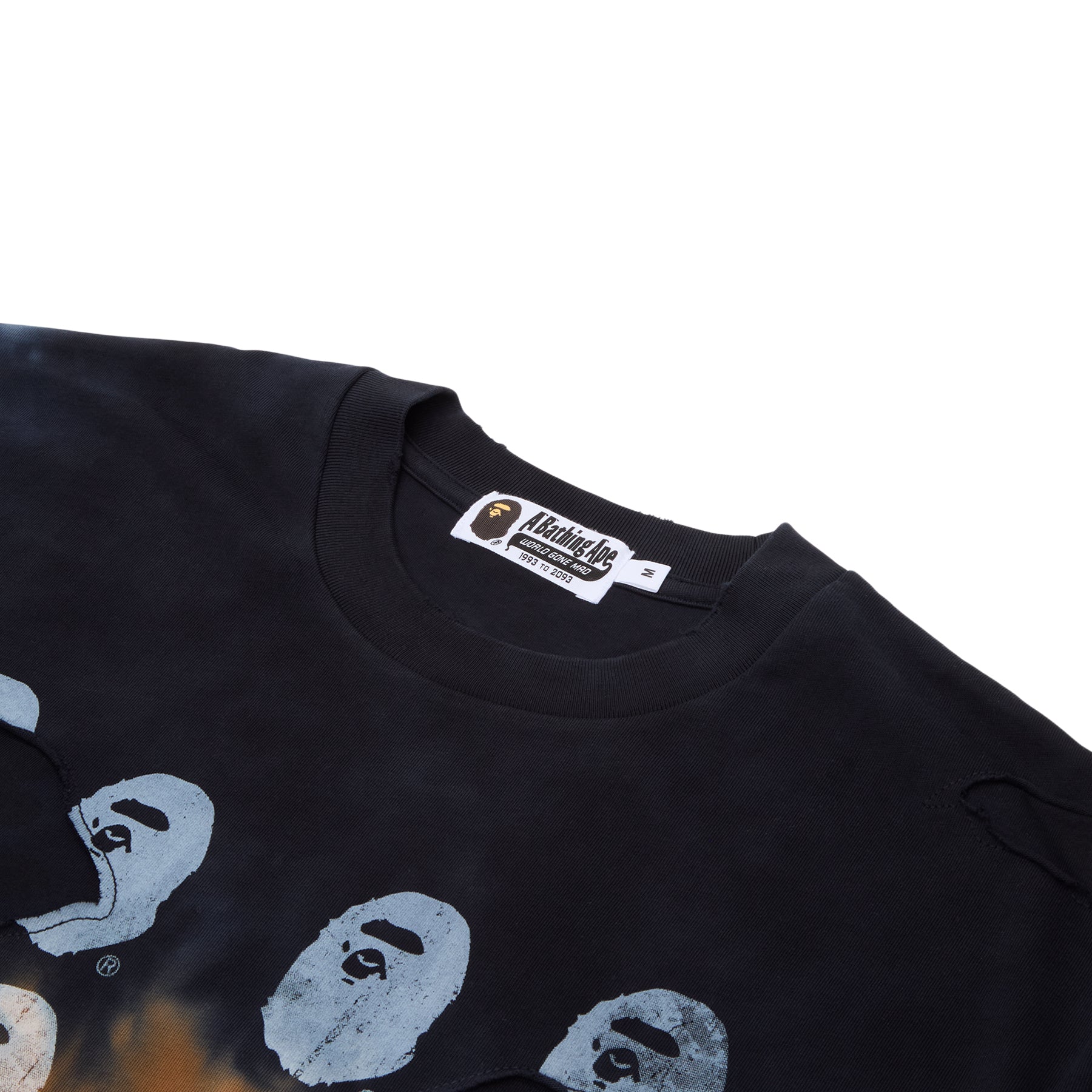 A Bathing Ape Color Camo Tie Dye Destroyed Multi Logo Relaxed Fit Tee M (Black) T-shirt Top
