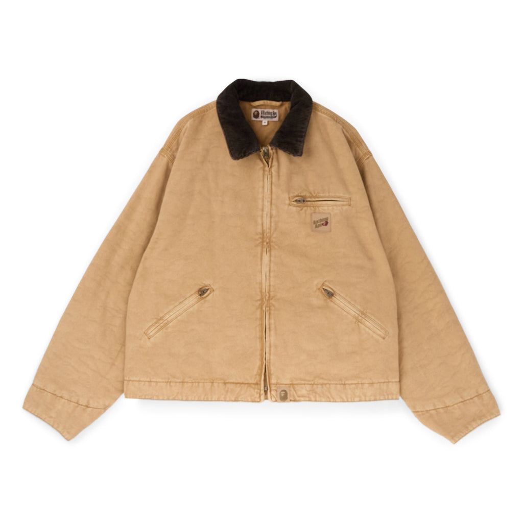 A Bathing Ape Line Camo Jacquard Garment Dyed Padded Work Jacket (Beige) Top