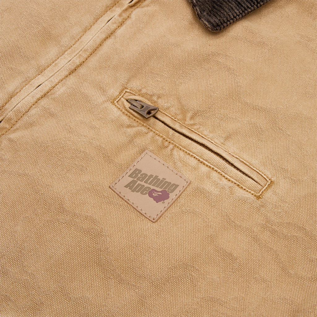 A Bathing Ape Line Camo Jacquard Garment Dyed Padded Work Jacket (Beige) Top