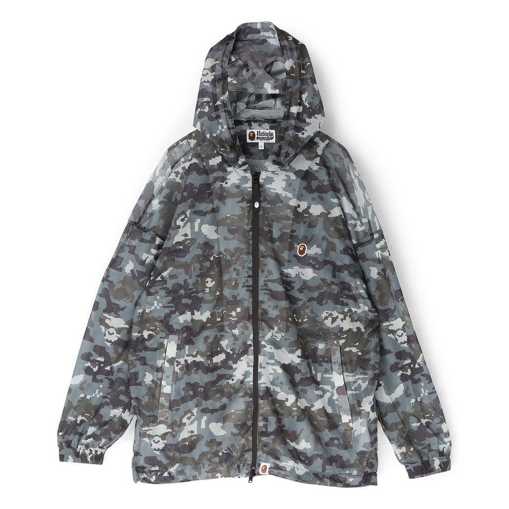 A Bathing Ape Multi Pixel Camo Mesh Hoodie Jacket M (Black) Top
