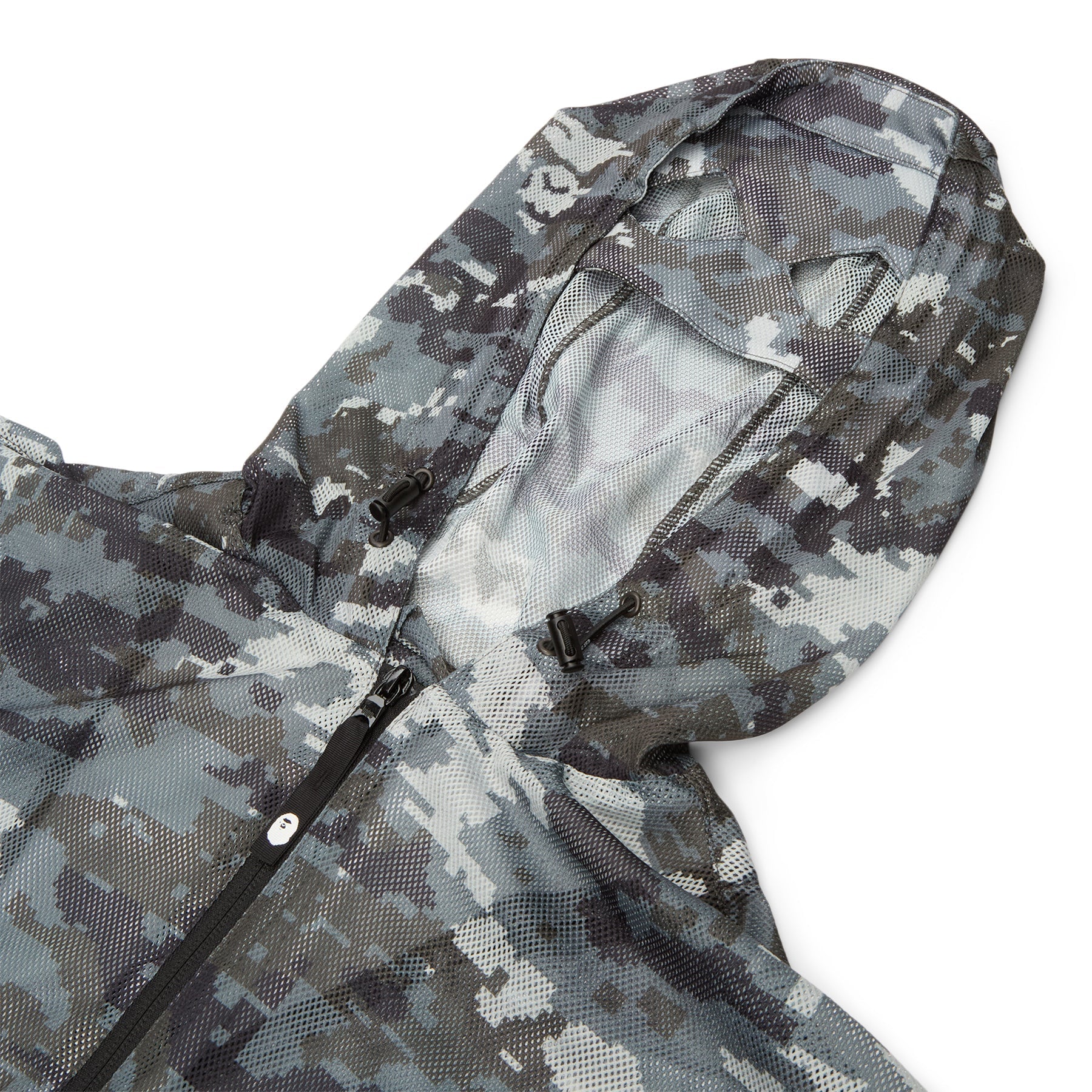 A Bathing Ape Multi Pixel Camo Mesh Hoodie Jacket M (Black) Top