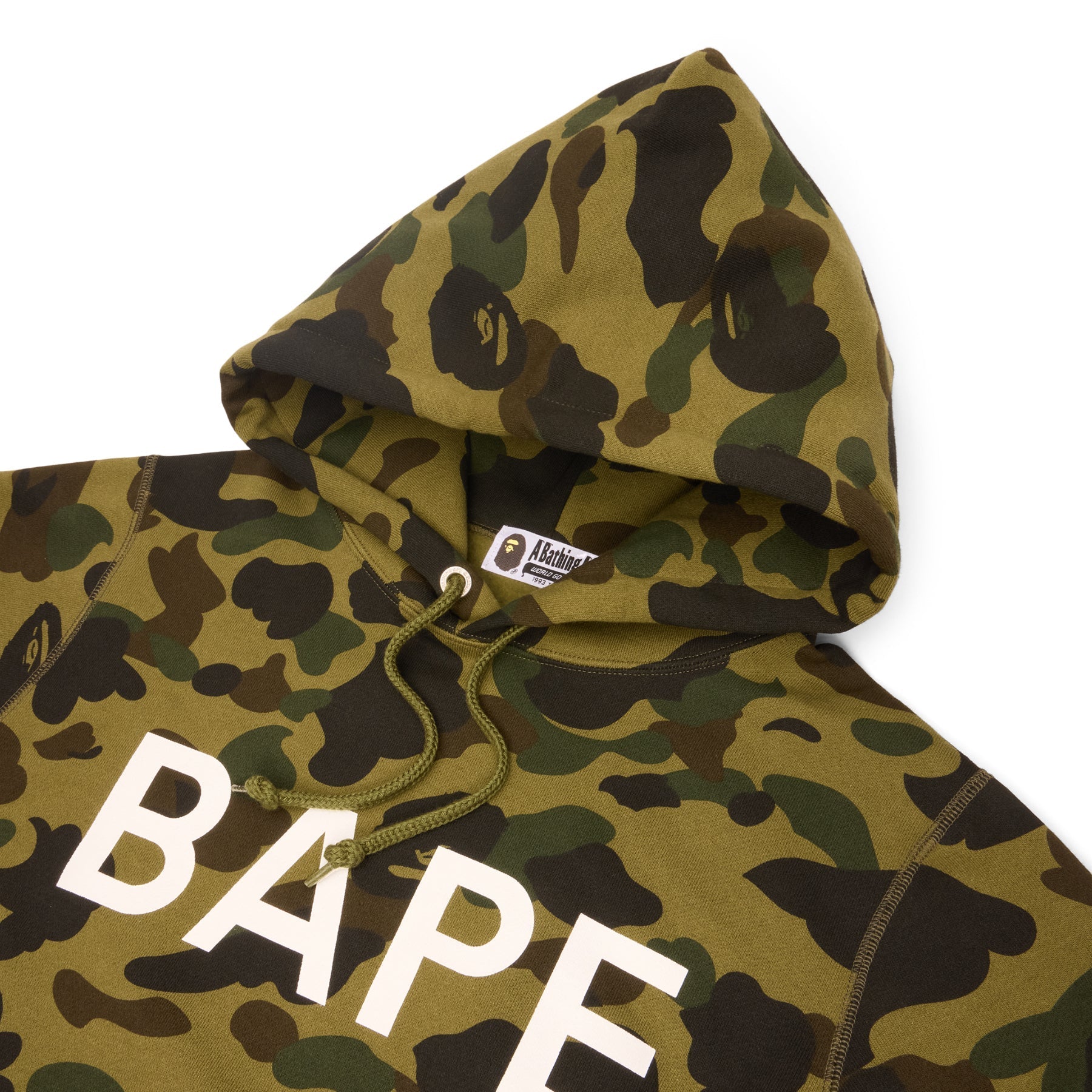 A Bathing Ape 1ST Camo Bape Pullover Hoodie (Green) Top