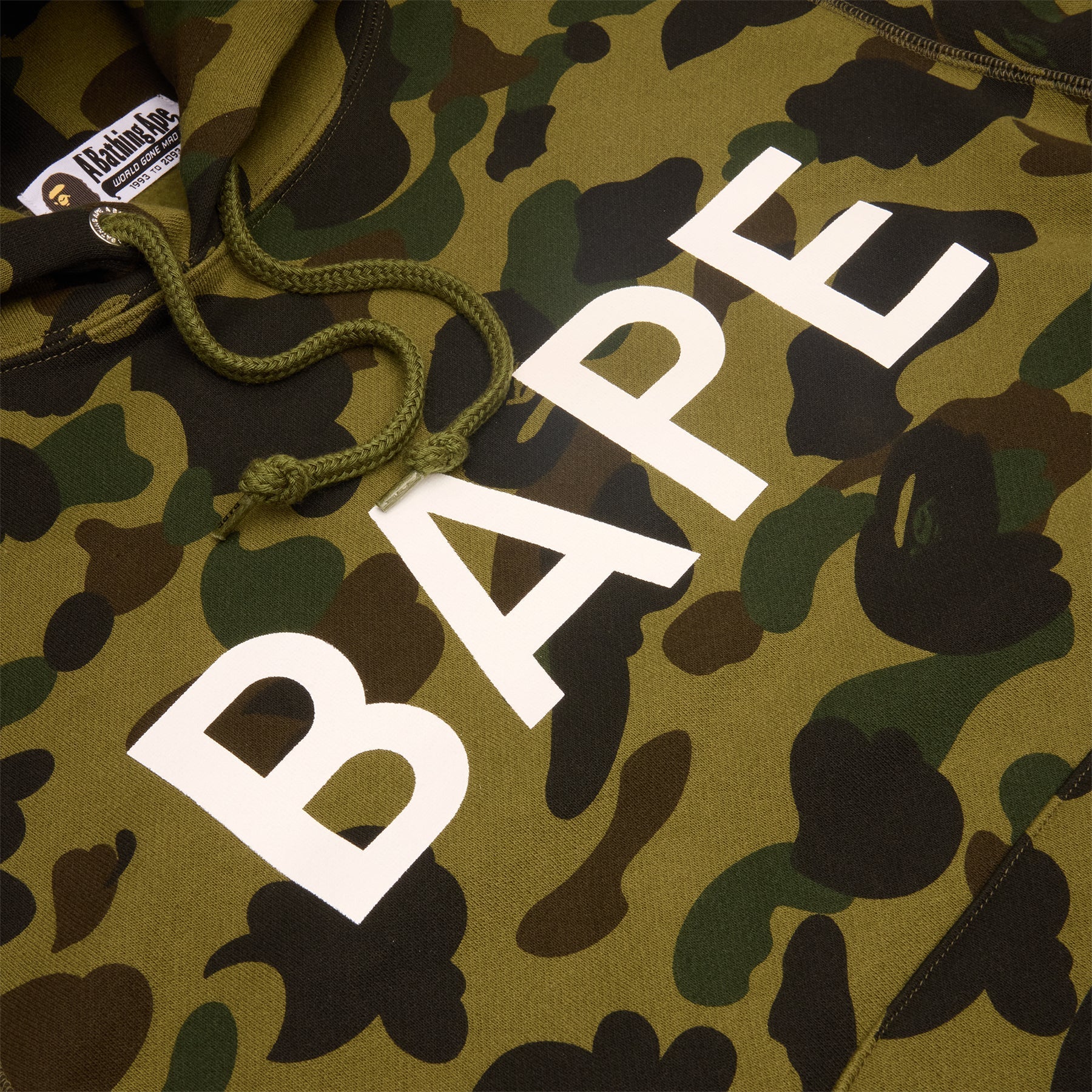 A Bathing Ape 1ST Camo Bape Pullover Hoodie (Green) Top