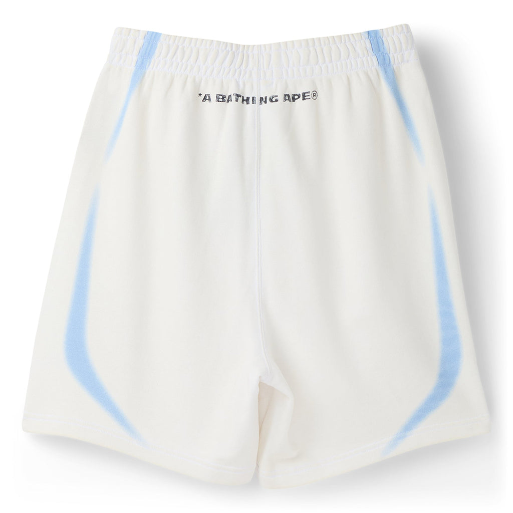 A Bathing Ape Heavy Wash Hand Draw Football Logo Relaxed Fit Sweat Shorts M (White) Trousers