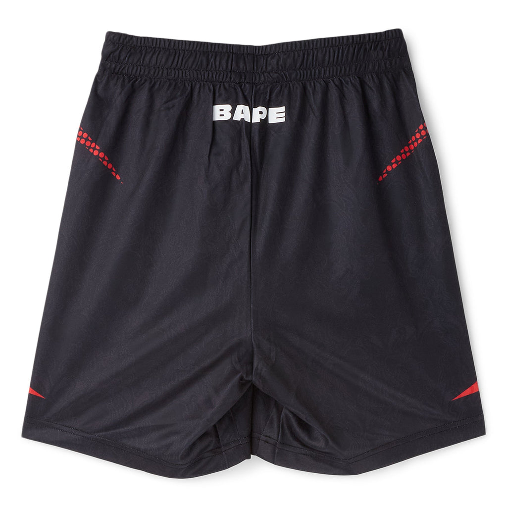 A Bathing Ape Ape Flame Monogram Jacquard Relaxed Fit Football Shorts M (Black) Trousers