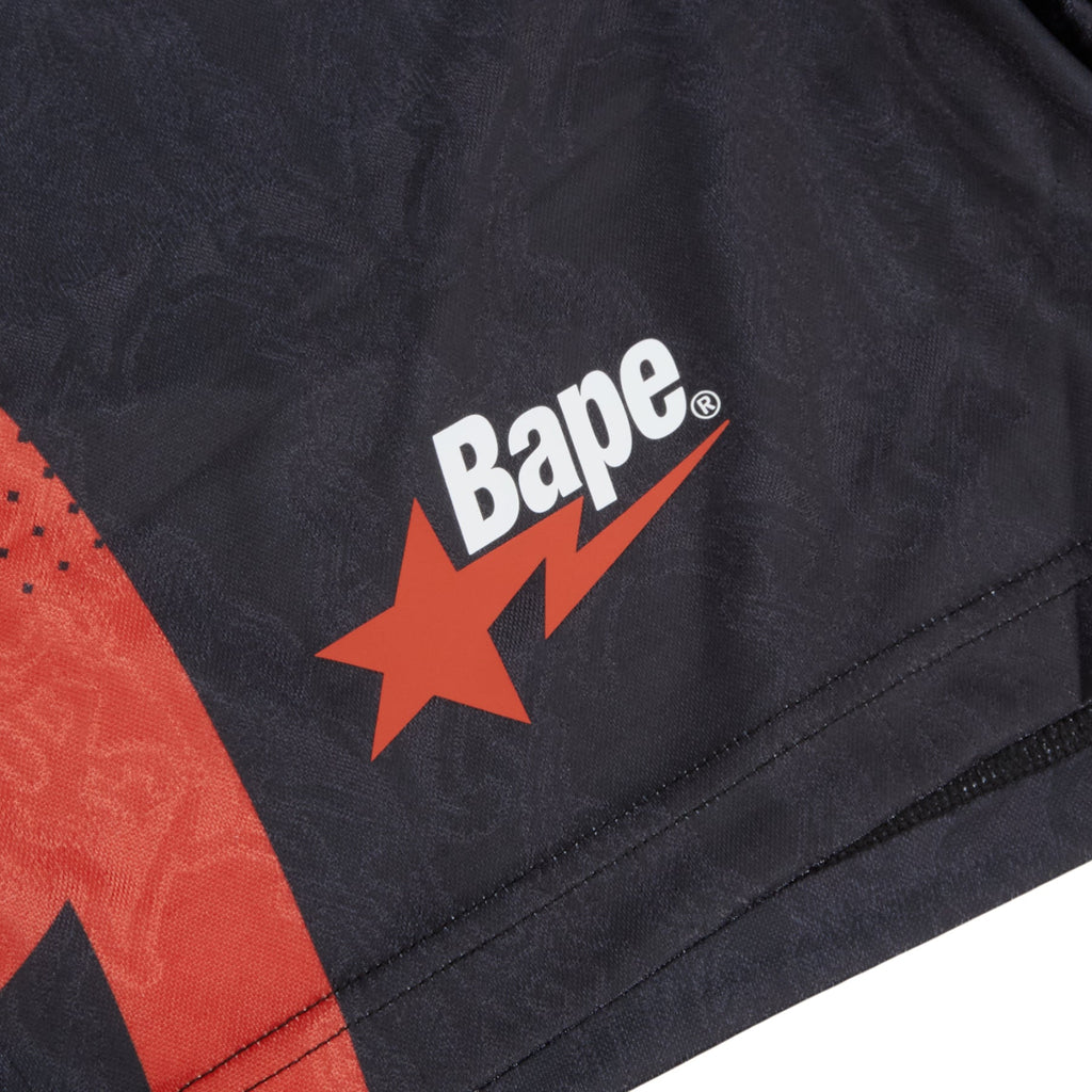 A Bathing Ape Ape Flame Monogram Jacquard Relaxed Fit Football Shorts M (Black) Trousers