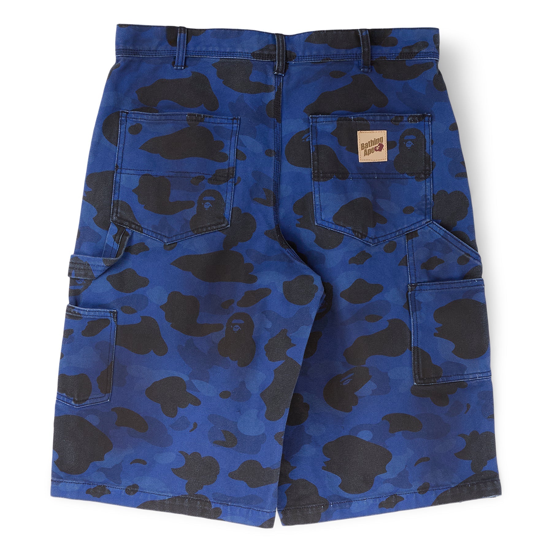 A Bathing Ape Solid 1St Camo Garment Dyed Relaxed Fit Work Shorts M (Navy) Trousers