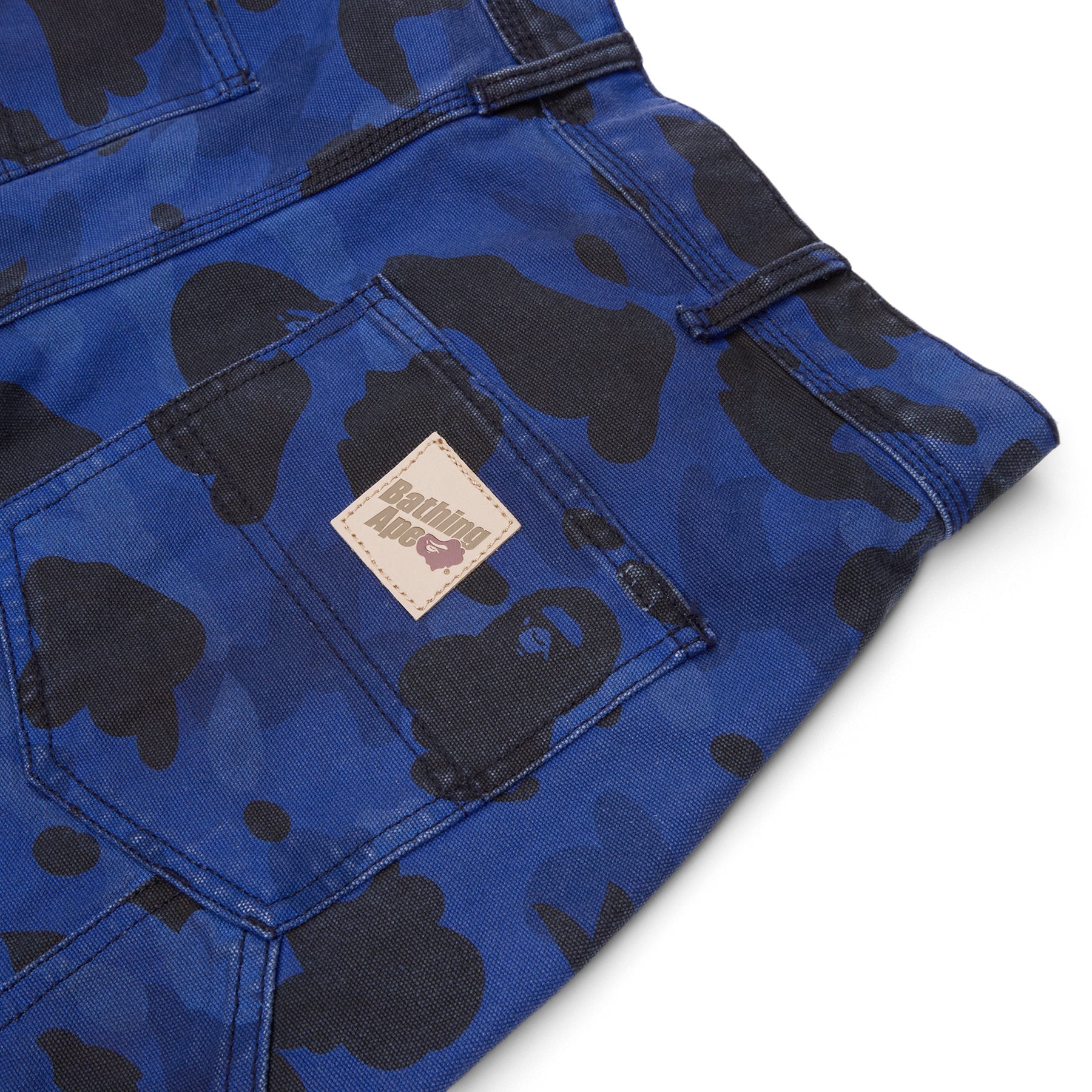 A Bathing Ape Solid 1St Camo Garment Dyed Relaxed Fit Work Shorts M (Navy) Trousers