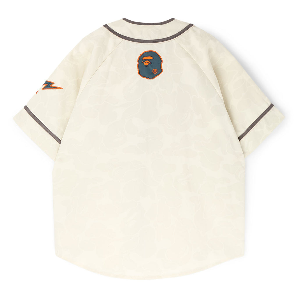 A Bathing Ape Solid Camo Multi Logo Baseball Ss Shirt M (Ivory) Top
