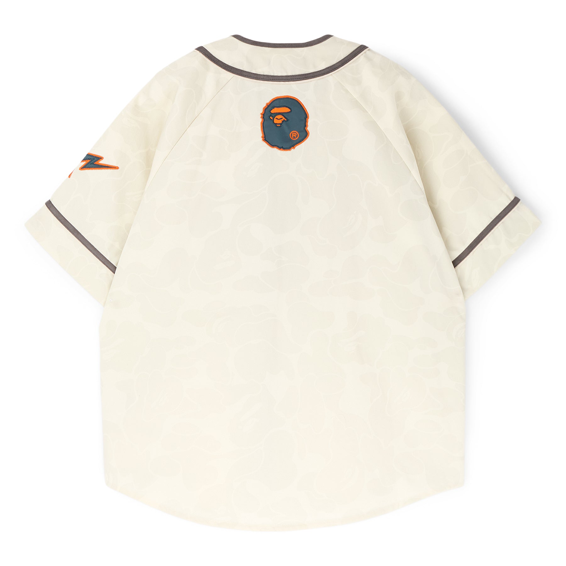 A Bathing Ape Solid Camo Multi Logo Baseball Ss Shirt M (Ivory) Top