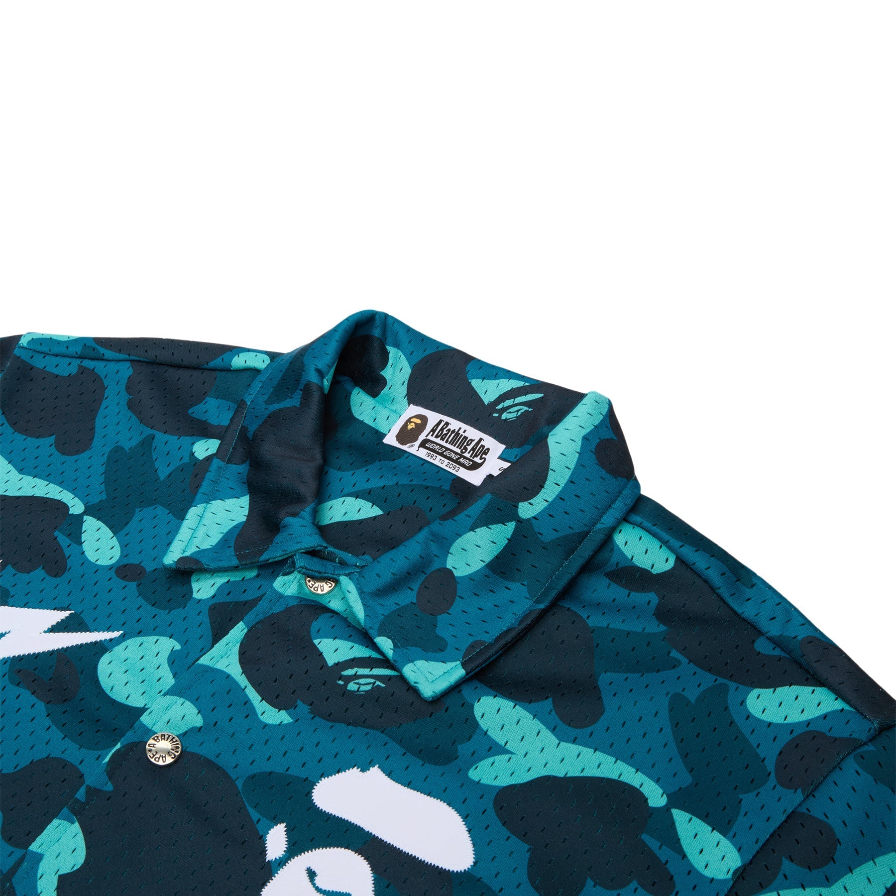 A Bathing Ape Color Camo Warm Up Ss Shirt M (Green) Top