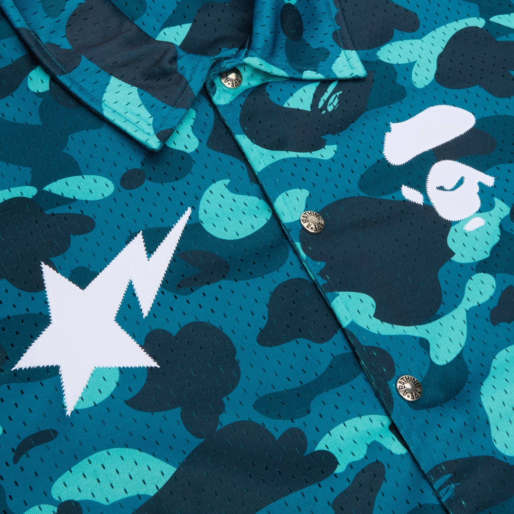 A Bathing Ape Color Camo Warm Up Ss Shirt M (Green) Top