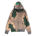 A Bathing Ape Hand Dye Shark Full Zip Hoodie (Green) Top