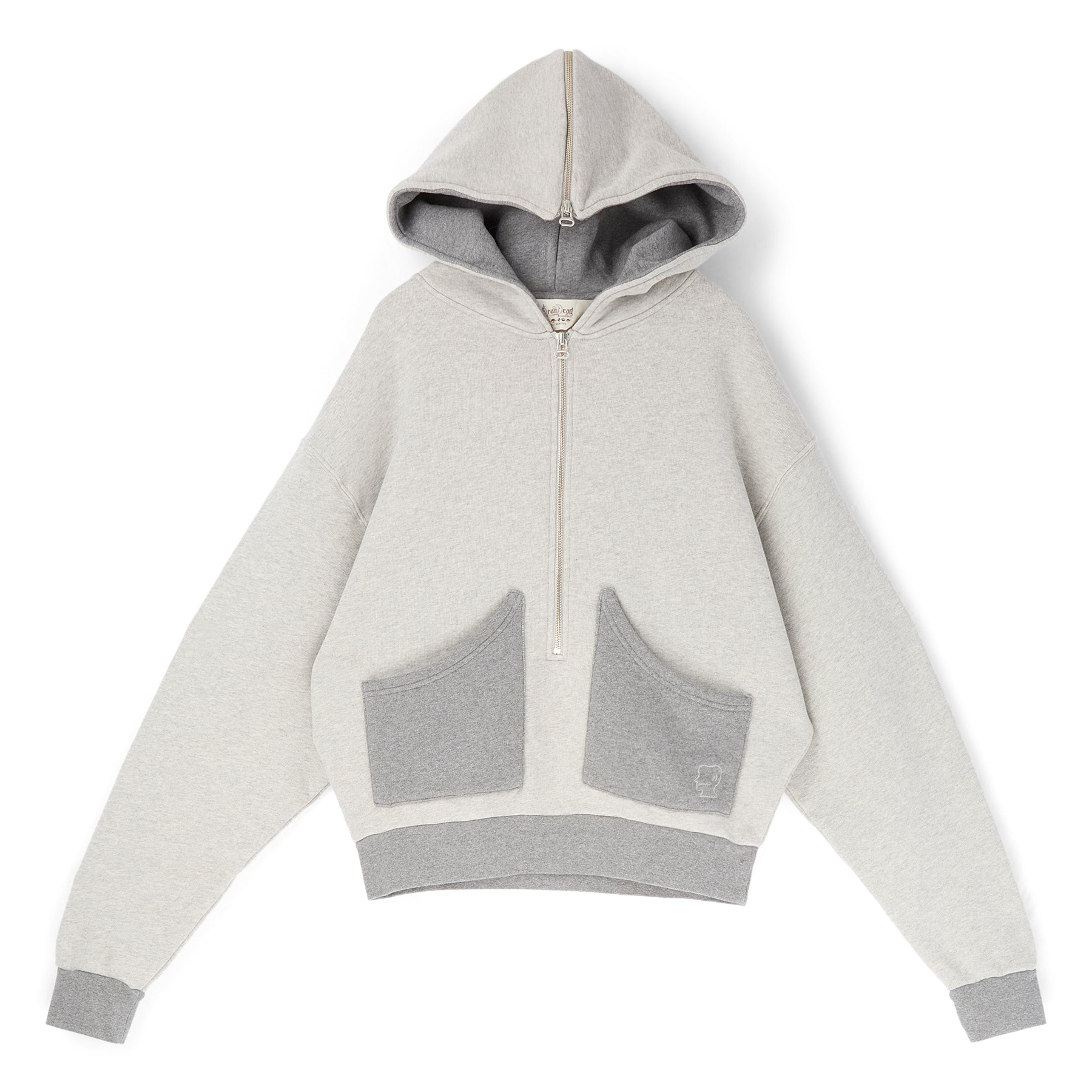 Brain Dead Zip Hoodie (Heather Grey) Top