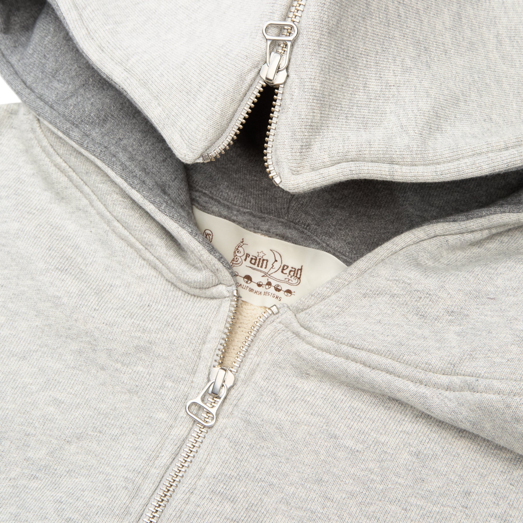 Brain Dead Zip Hoodie (Heather Grey) Top