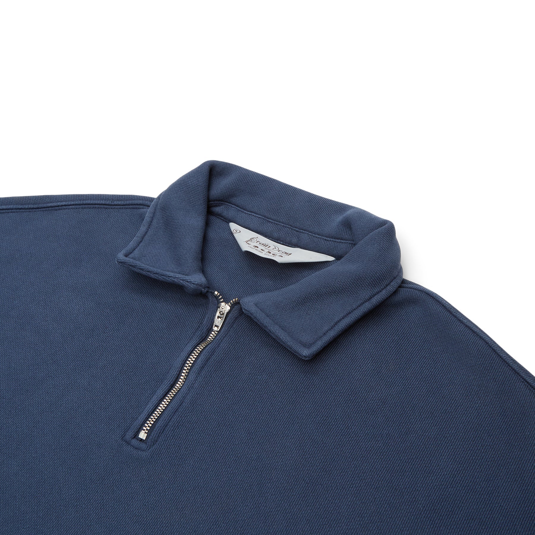 Brain Dead Half Zip Collared Sweatshirt (Midnight) Top
