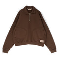 Brain Dead Half Zip Collared Sweatshirt (Brown) Top