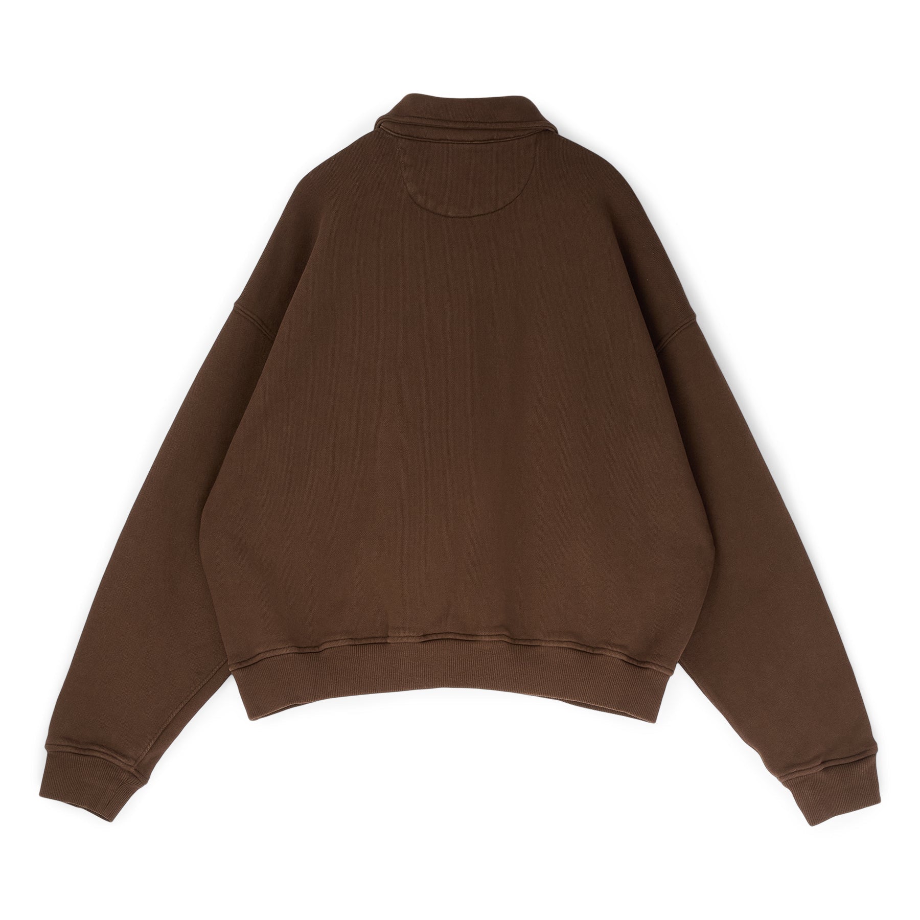 Brain Dead Half Zip Collared Sweatshirt (Brown) Top