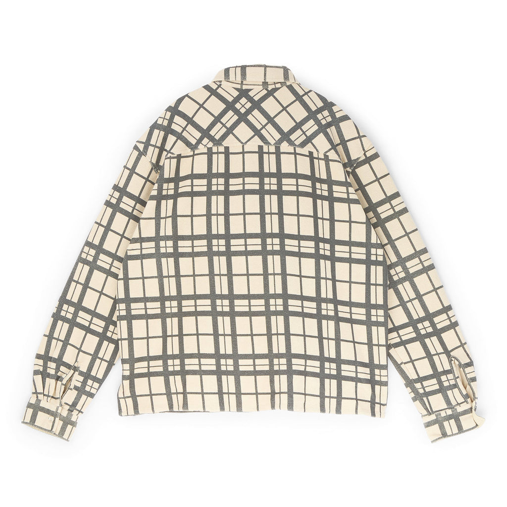 Brain Dead Plaid French Terry Button Up (Sand) Top