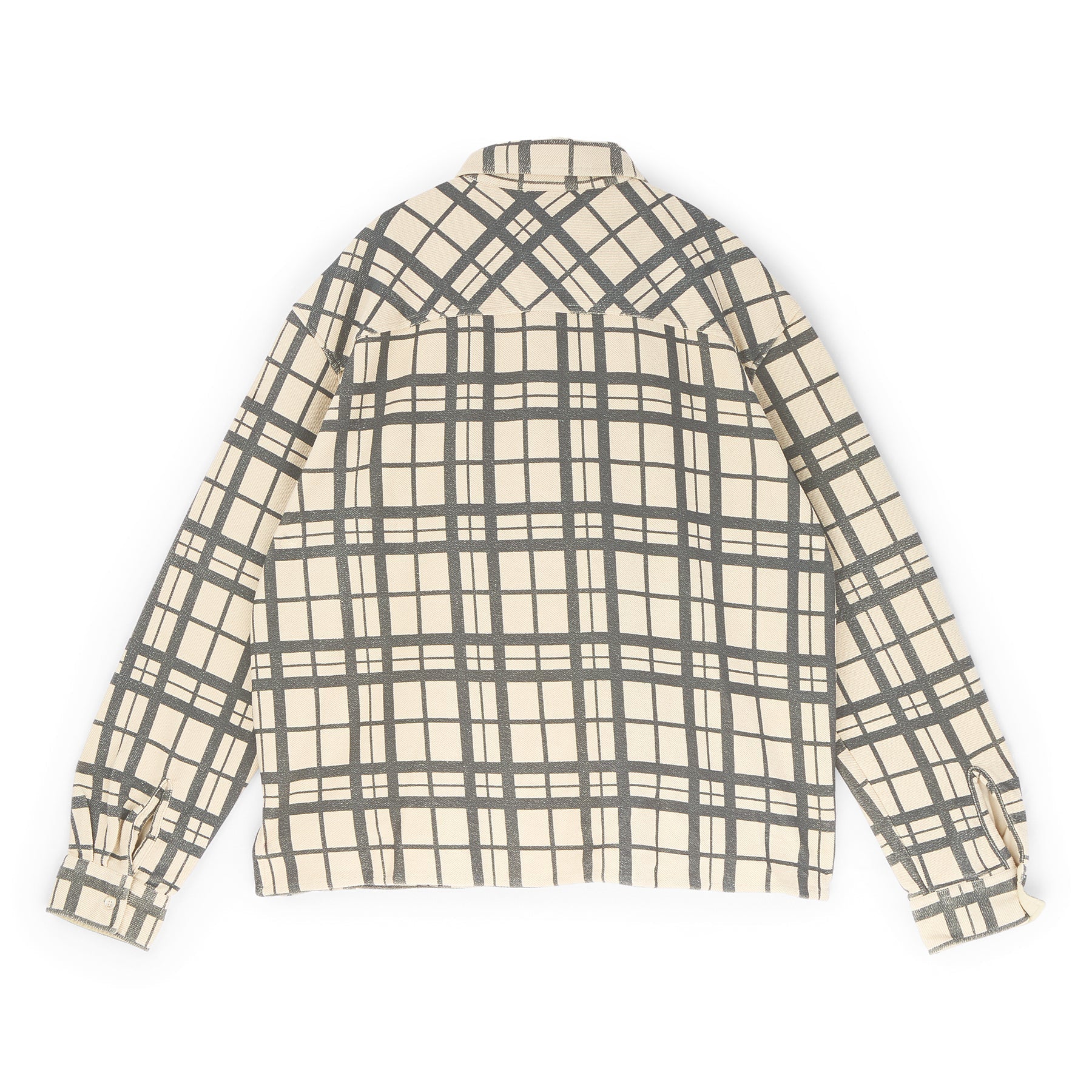 Brain Dead Plaid French Terry Button Up (Sand) Top