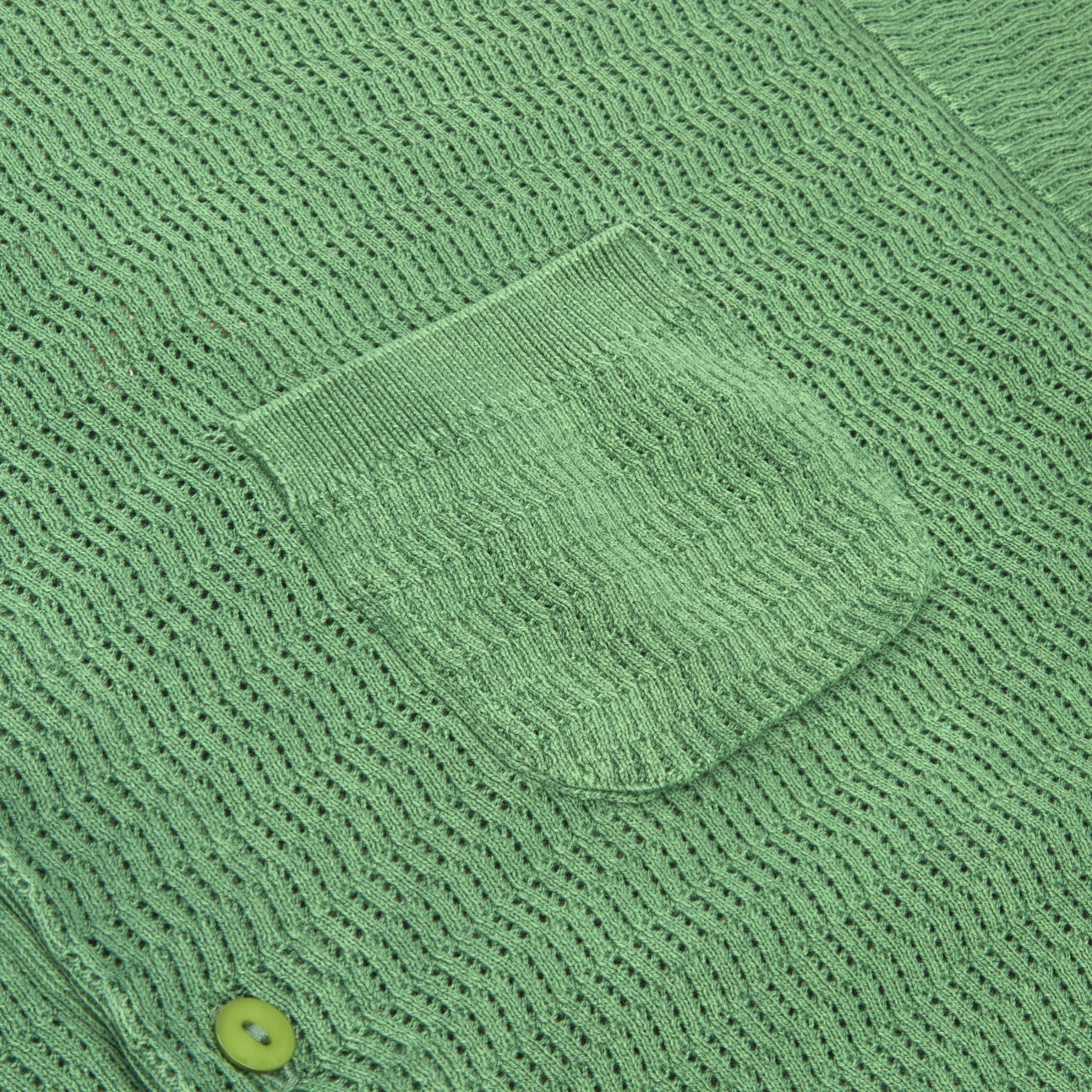 Brain Dead Pigment Dye Long Sleeve Polo Sweater (Green) Top