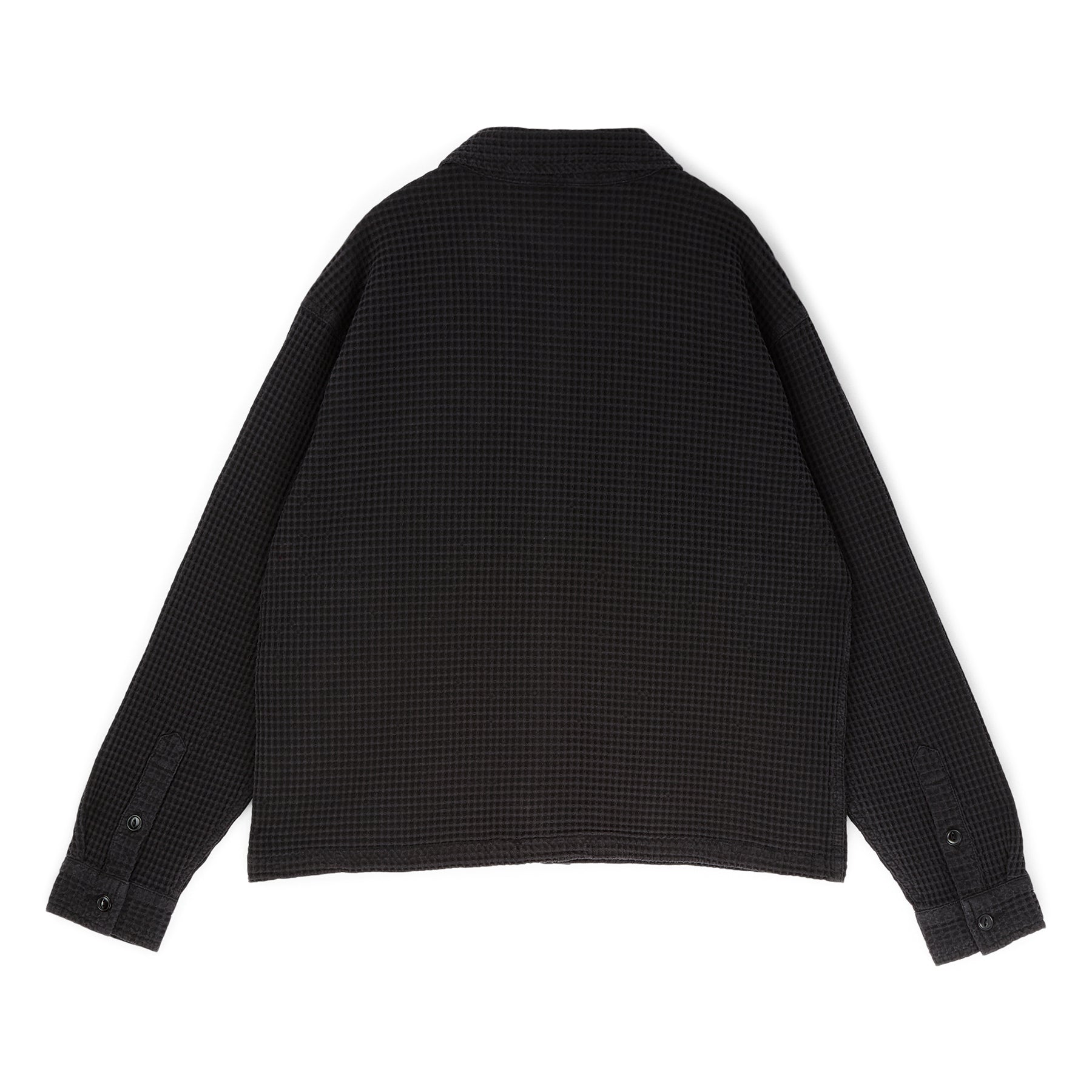 Brain Dead Waffle Button Front Shirt (Black) Top