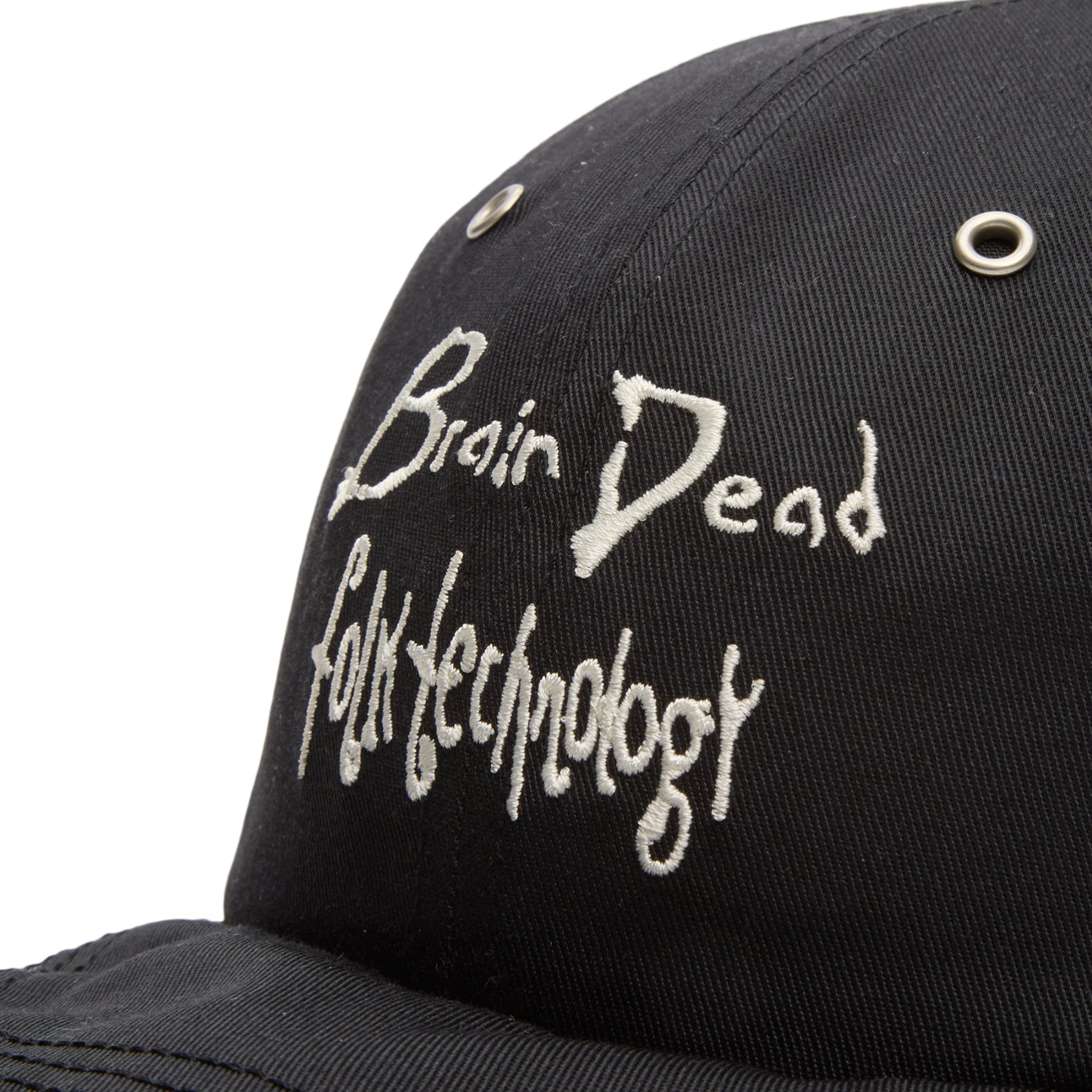 Brain Dead Folk Technology Wire Brim 6 Panel Hats (Black) Hats