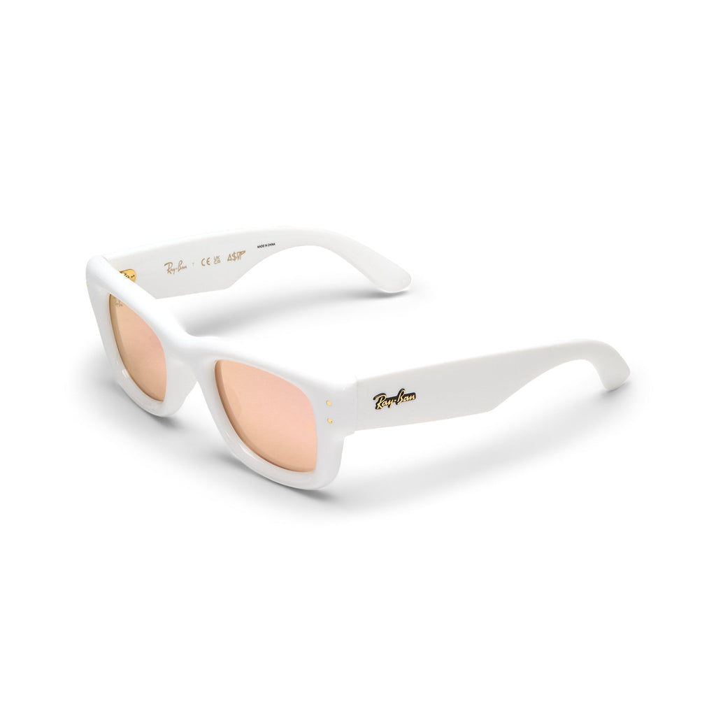 A$AP Rocky x Ray-Ban Wayfarer Puffer (White/Dark Brown Mirror Rose Gold)