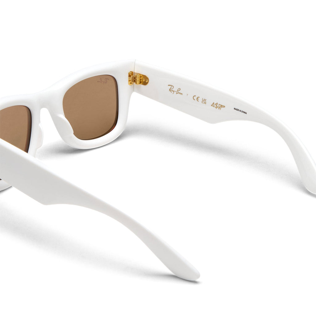 A$AP Rocky x Ray-Ban Wayfarer Puffer (White/Dark Brown Mirror Rose Gold)