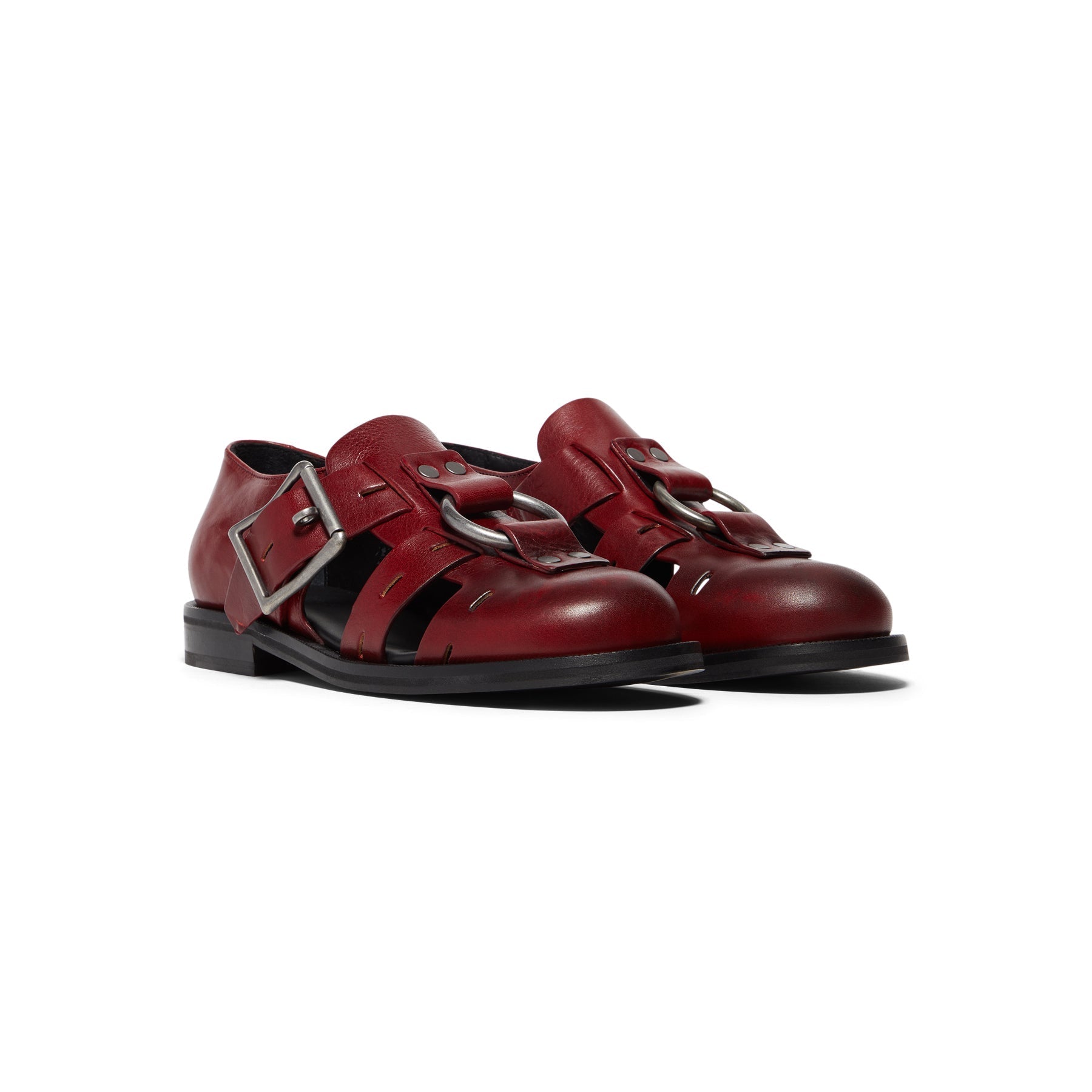 martine-rose-bondage-belt-sandal-1062wlp17113-red-red-oxblood  Footwear
