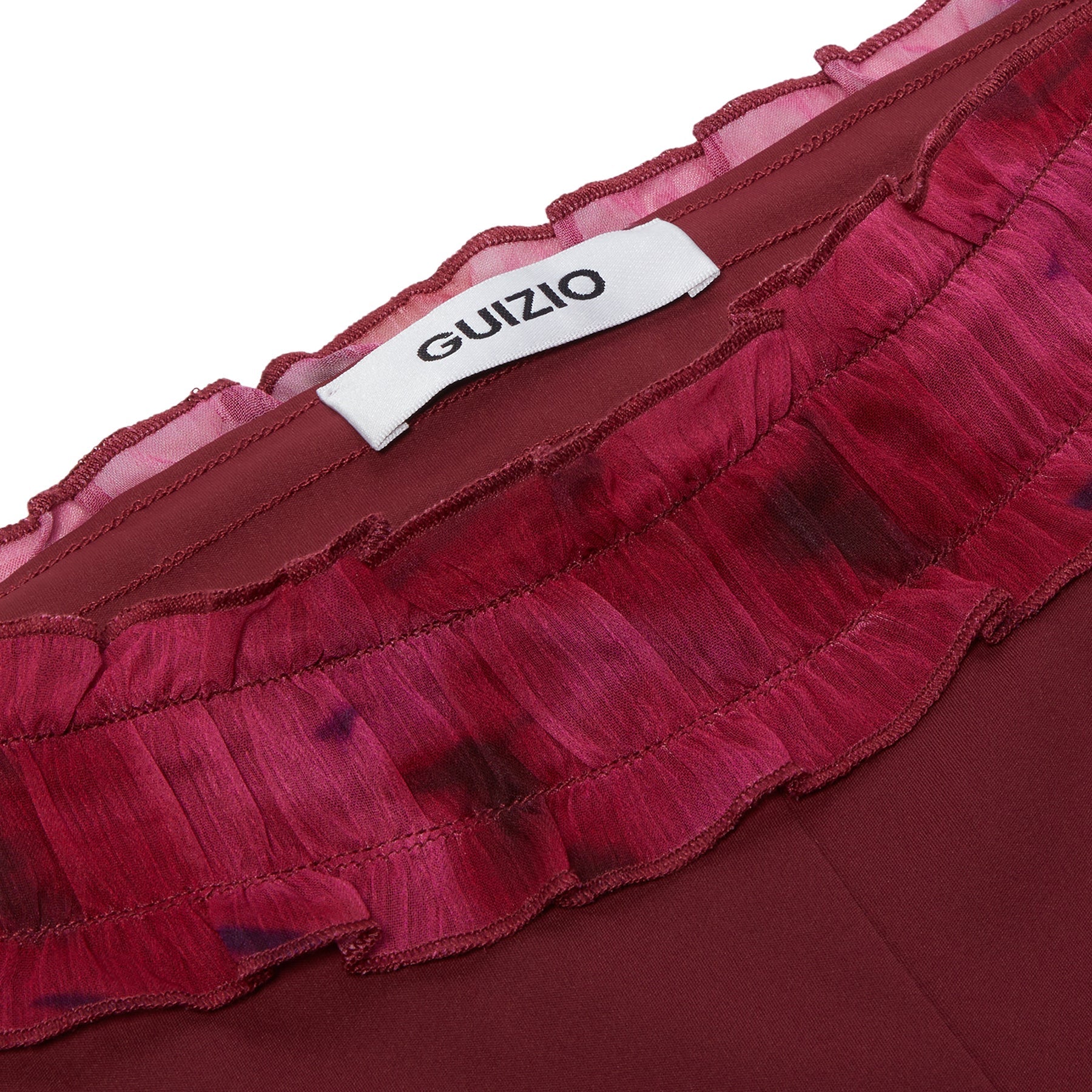 Danielle Guizio Ruched Side Tie Stretch Pant (Bordeaux) Trousers