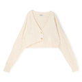 Danielle Guizio Noah Cable Crop Cardigan (Snow white) Top