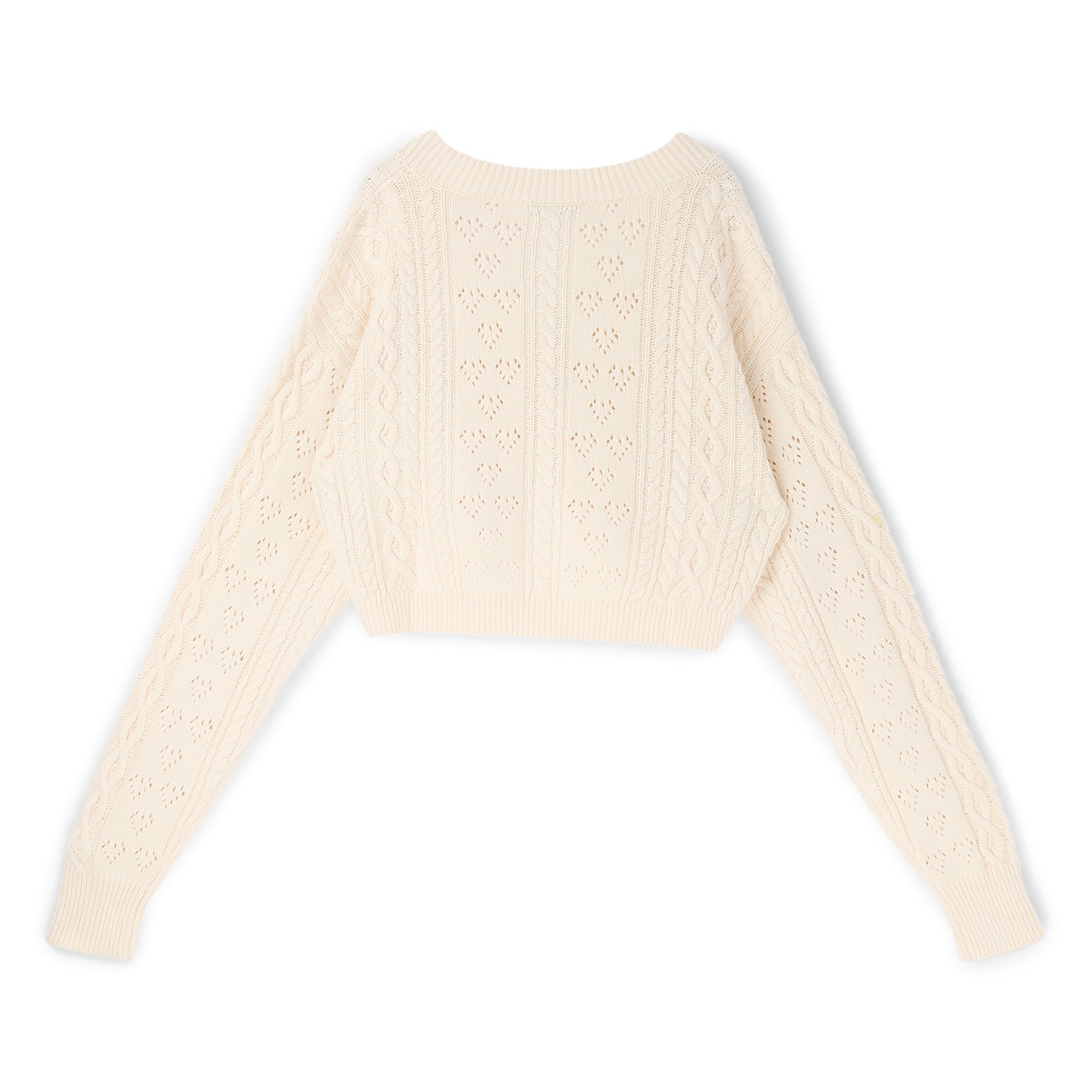 Danielle Guizio Noah Cable Crop Cardigan (Snow white) Top