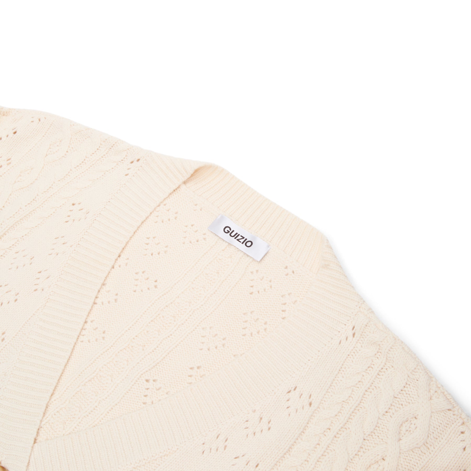 Danielle Guizio Noah Cable Crop Cardigan (Snow white) Top