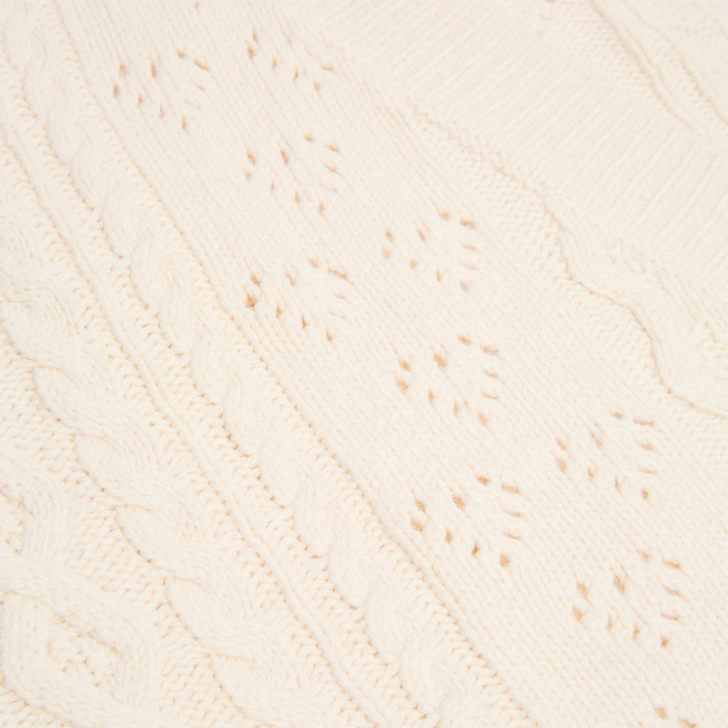 Danielle Guizio Noah Cable Crop Cardigan (Snow white) Top