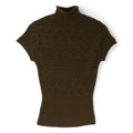 Danielle Guizio Vivienne Short Sleeve Turtleneck (Dark olive) Top