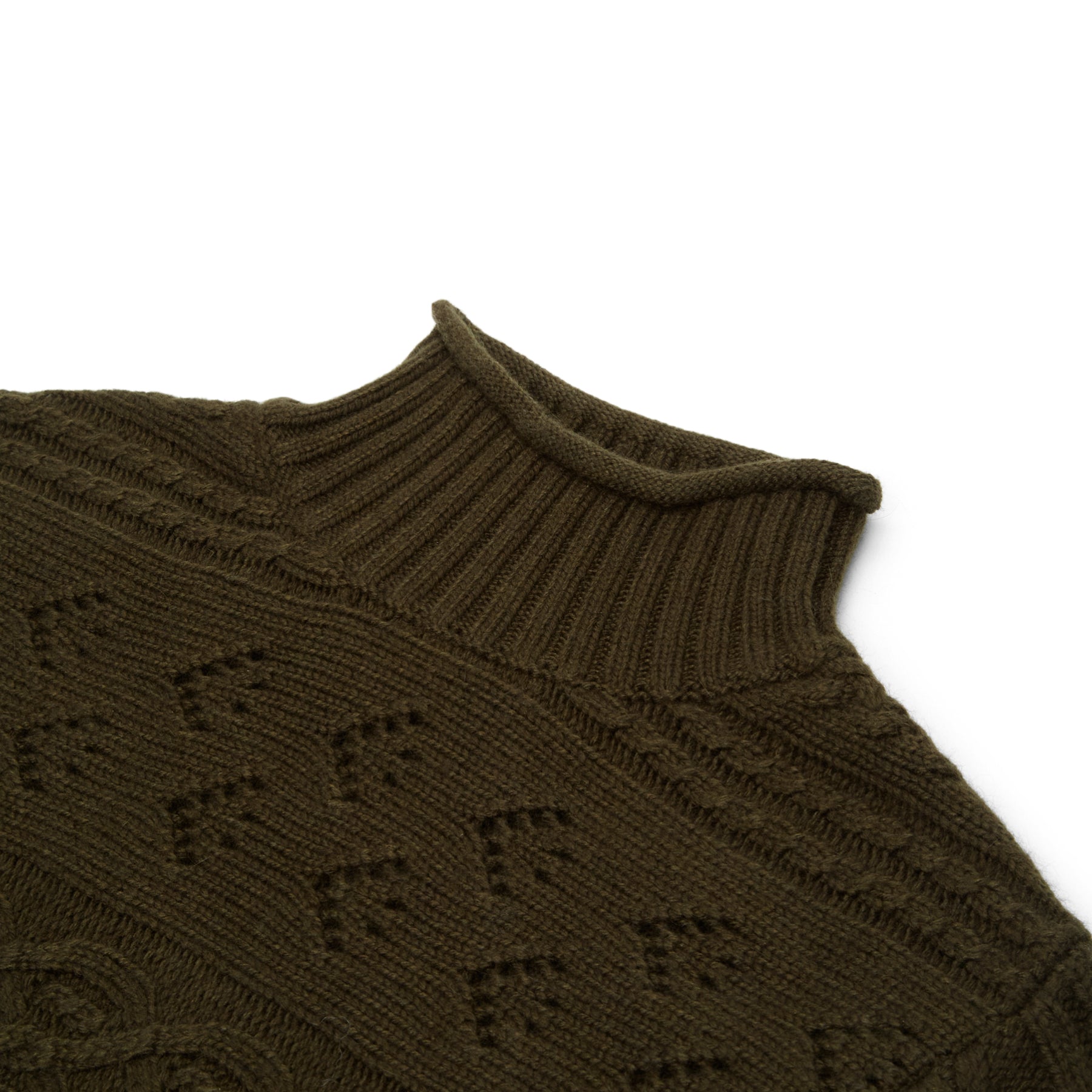 Danielle Guizio Vivienne Short Sleeve Turtleneck (Dark olive) Top