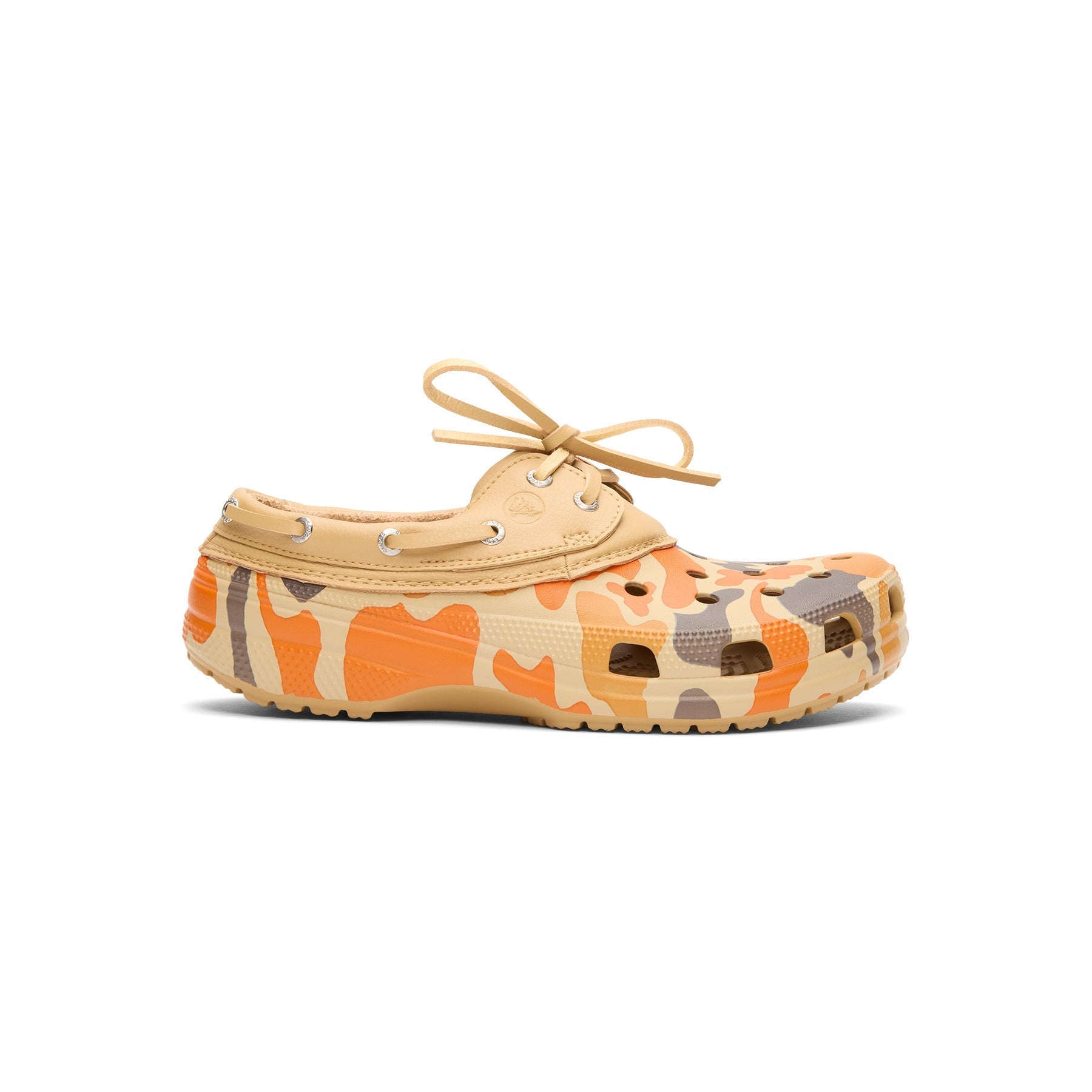 crocs-classic-duck-camo-boat-shoe-tan-shocking-orange  Footwear