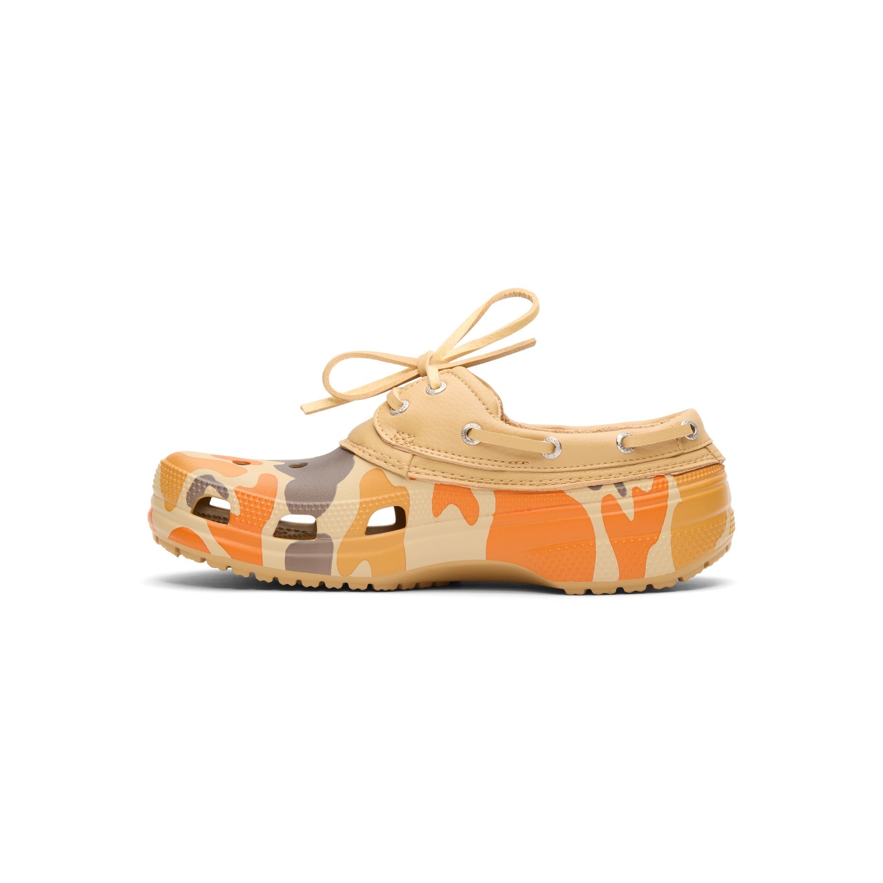 crocs-classic-duck-camo-boat-shoe-tan-shocking-orange  Footwear