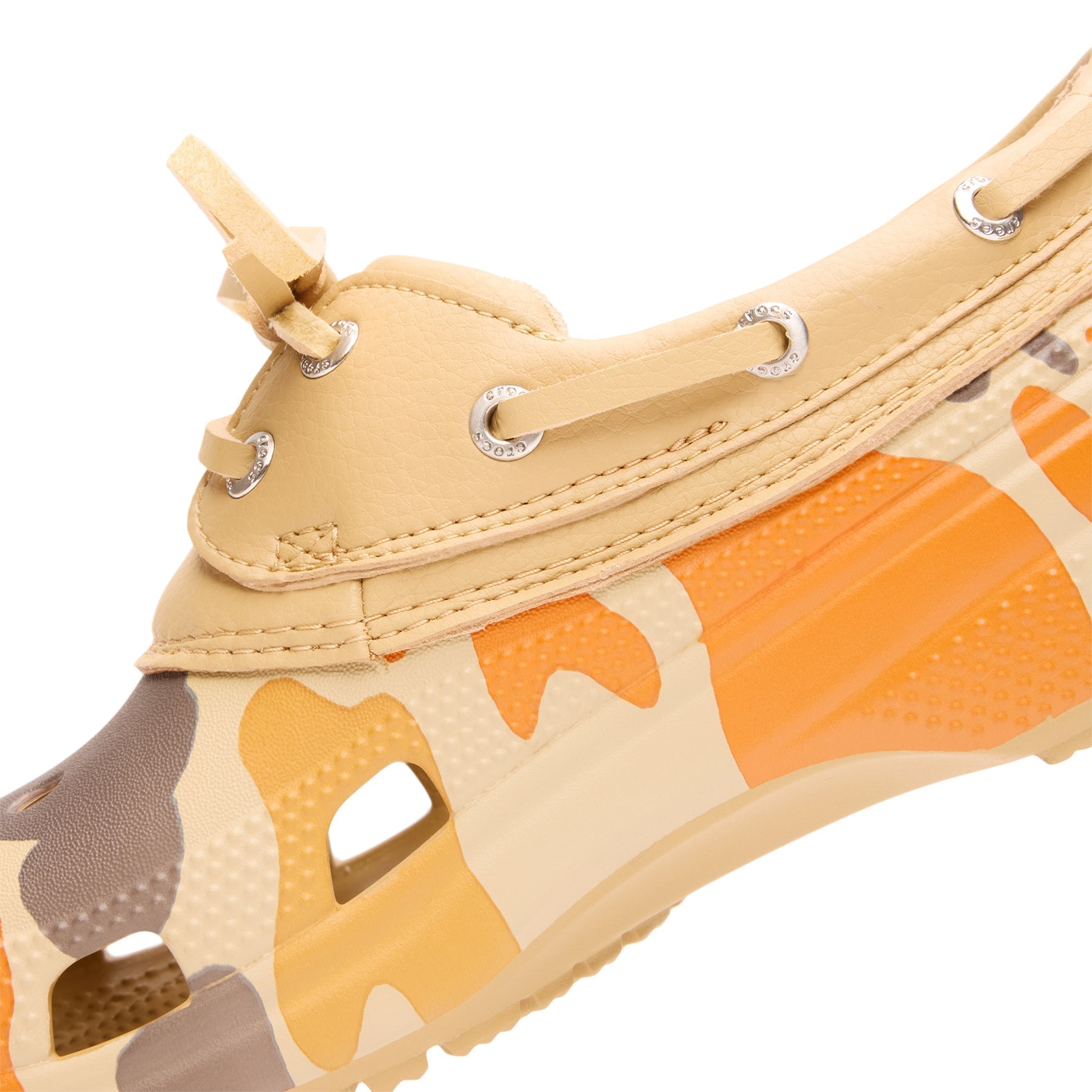 crocs-classic-duck-camo-boat-shoe-tan-shocking-orange  Footwear
