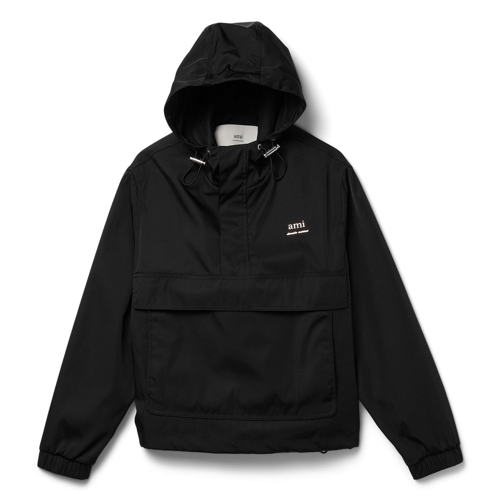 AMI Hooded Ami Windbreaker (BLACK) Top